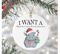 Ornement Noel Je Veux Un Hippopotame pour Élégant Sapin De Noël Décorations Personnalisé Souvenir pour Fenêtre Mur Activités