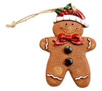 Ornement Noël Personnage Biscuit Résine Peint Main(Berries) | Résine pour durable, main détaillée, design biscuit festif, léger 8cm, pour sapin couronne