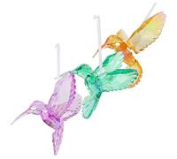 Ornement Oiseau Décoratif en Acrylique Translucide, Lot de 3 | Décoration Suspendue, Finition Délicate et Réaliste, Surface Lisse, Facile à Nettoyer, pour Cour ou Intérieur