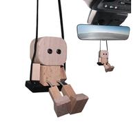 Ornement Oscillant Pour Rétroviseur De Voiture - Figurine D' À Pieds En Bois Oscillants Poure Intérieur De Véhicule - Accessoires de Décoration | Rétroviseurs,Pours SUVs, Camping Cars, Monospace
