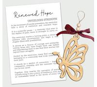 Ornement papillon - Carte d'histoire d'espoir renouvelée - Motif papillon en bois - Symbole de force et de résilience - Rappel encourageant l'espoir et les nouveaux départs