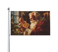 Ornement Père Noël à suspendre pour sapin de Noël, maison, drapeaux, 9,6 x 1,5 m, bannière de vœux avec œillets pour intérieur ou extérieur, décoration de fête