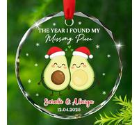 Ornement personnalisé « The Year I Found My Missing Piece » pour mari, épouse, cadeau fantaisie pour couple d'avocat, cadeau pour petit ami, petite amie, lui, elle, noms personnalisés pour couple
