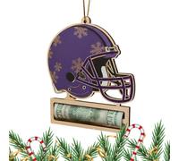 Ornement Porte-Billets en Forme de Casque de Football | Décorations de Casque en Bois Créatif - Ornement de Sapin de,pour Arbre Halloween Maison Fêtes Nouvel an Adultes Famille Amis Mariage