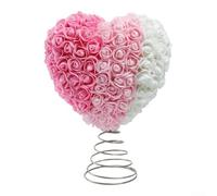 Ornement pour arbre Cœur pour Saint-Valentin Ornement pour arbre(F) | Structure en de cœur, roses réalistes, design romantique, pour idéal mariage, pour saint-valentin