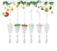 Ornement pour Arbre De Noël,6 Pièces avec Lanière,Pendants Acryliques De pour Arbres De Noël - pour Cheminée Appui De Fenêtre Mur Chambre Café