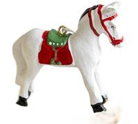 Ornement pour cheval Résine Peint 8cm pour suspension Sapin Noël pour décor | Motifs de pour fête Éclatants Utilisation Bureau Possible Taille 8x8x8cm Réalisation en Résine