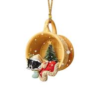 Ornement pour chiens teckel - Accessoire de vacances fait à la main, figurine chiot Noël, décoration tasse à thé, souvenir d'animaux de compagnie | Exposition arbres, bureau bureau, fête
