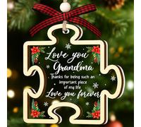 Ornement pour grand-mère - Décoration de Noël pour grand-mère - Cadeaux de Noël pour grand-mère de la part des petits-enfants - Ornement en bois acrylique à 2 couches 2025