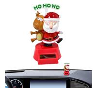Ornement pour Tableau de Bord Auto | Statuette Animée Solaire Cerf Père Noël Girouette | Poupées Collection Mignonnes, Accessoires Intérieur Auto pour Camion Plateau