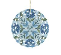 Ornement rond en céramique de 8,1 cm, design élégant de découpe, décorations de Noël à suspendre pour arbres de Noël, décorations de fête de vacances 2025