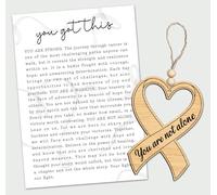 Ornement ruban de sensibilisation - Carte You Got This Story - Cœur en bois et silhouette de ruban - Symbole encourageant de force et de guérison - Rappel de soutien d'espoir et d'unité