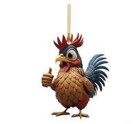 Ornement saisonnier à suspendre avec poule, coq et poules pour sapin de Noël, Thanksgiving, décoration en acrylique, pour une utilisation en intérieur (A)