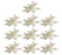 Ornement Sapin Noël Poinsettia Pailleté 9cm 10pcs Multi Couleurs | Ensemble de fleurs pailletées 9cm pour pe pour arbre fêtes mariages pour facile à accrocher et crée une ambiance festive