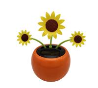 Ornement solaire en forme de - Décoration de voiture en forme de fleur dansante - réutilisables à énergie solaire - Ornements avec tête secouante pour chambre à coucher, tableau de