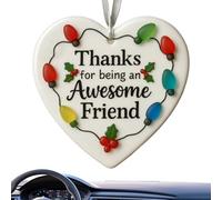 Ornement Souvenir Coeur 'Amitié 3D Céramique Pour Noël Avec Thème Marine Et Décorations Saisonnières Fête Sac À Dos Chambre École Maison DortoirDesign Prêt pour Ruban : Cet ornement d'ami