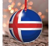 Ornement souvenir de l'Islande - Drapeau de la ville - Souvenir international - Ornement rond - Souvenir d'Amérique latine - Pays hispanique - Drapeaux européens d'Asie et d'Afrique - Boule de Noël en