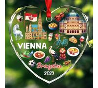 Ornement souvenir de voyage vietnamien personnalisé pour les amateurs de voyage, souvenir de voyage vietnamien personnalisé en verre pour Noël 2025, décoration de monument du Vietnam Cadeau pour