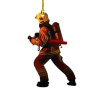 Ornement suspendu à l'arbre de Noël des pompiers - Décoration acrylique 2D d'un côté | Ornements festifs, décorations uniques pour l'arbre de Noël, cadeaux pour les pompiers et les apprêts