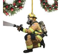 Ornement suspendu à l'arbre de Noël des pompiers - Décoration acrylique 2D d'un côté | Ornements festifs, décorations uniques pour l'arbre de Noël, cadeaux pour les pompiers et les apprêts