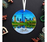 Ornement Suspendu Au Sapin De Noël Acrylique Dallas Créatif Décoration Sapin De Noël Élégant Souvenir pour Salon Activités Vacances