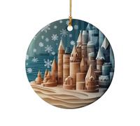 Ornement Suspendu Au Sapin De Noël Châteaux De Sable - Design Artistique Géométrique Créatif Noël Suspendus Élégant Ornement Céramique pour Artisanat Famille Balcon