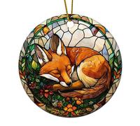 Ornement Suspendu Au Sapin De Noël Effets De Vitraux Renards Créatif Décoration Noel Personnalisé Ornement Céramique pour Balcon Artisanat Salon