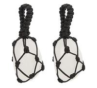 Ornement Suspendu en Cristal Naturel, Lot de 2, Décoration Apaisante, Attire Richesse et Succès - Harmonise l’Esprit, Bijou Polyvalent pour Voiture et Sac (Pierre Blanche)