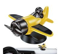 Ornement Tournant Solaire Avion pour Tableau de Bord de Voiture, Ornements Automobiles en Forme d'Avion à Énergie Solaire, Accessoire Intérieur Automobile Idée Cadeau Pour Adultes Anniversaire Noël Vo