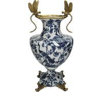 Ornement Vase en porcelaine Libellule bleu 24,5 x 21,5 x 45 de la série ChiqueKlassik