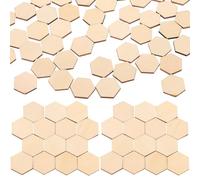 Ornements 100 Pièces Hexagonaux en Bois de Hêtre 22,5mm | Formes Non Finies pour Bricolage, Usage Sûr, Fêtes D’anniversaire et Mariage, Style Charmant