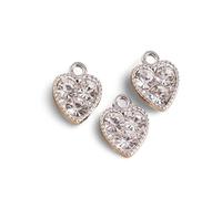 Ornements 10pcs 10 * 13,0 mm Small Crystal Love Heart Charms pour faire des charmes de couleur Pendants Colliers Sculpture
