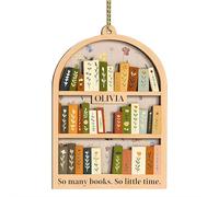 Ornements 3D personnalisés en forme de livre 2025, décoration de club de lecture personnalisée pour sapin de Noël, cadeaux pour amateurs de livres, cadeaux pour les vers de bibliothèque, arbre de