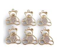 Ornements 4pcs / lot mignon cristal animal charmes perle fleur coeur pendentif pour faire des colliers bricolages