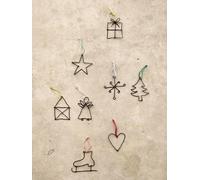Ornements à accrocher Un petit mot pour Noël Good old friends gris, Designer Sarah Baumann, 7x7.5x0.3 cm