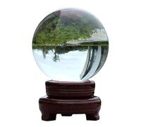 Ornements à Boule de Cristal Orage de Base de Cristal Transparent Boule de Verre à Boule de Cristal, 9 cm