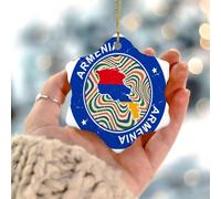 Ornements à suspendre Arménie - Drapeaux nationaux de pays - Marins - Décoration de sapin de Noël - Décoration de sapin de Noël personnalisée en céramique - Pendentif pour amis, collègues, employés et