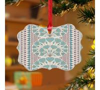 Ornements à suspendre bleu et kaki du Caire - Corail, floral, style européen, chinois, unique, disques en acrylique transparent - Chinoiserie - Boules de Noël asiatiques françaises pour décoration de