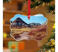 Ornements à suspendre dans le parc national de la forêt pétrifiée, peinture de montagnes, œuvres d'art à suspendre, disques acryliques transparents, affiches imprimées sur la nature, affiche de boule