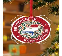 Ornements à suspendre des Pays-Bas - Pour bar, fête, événements - Personnalisés - Disques en acrylique transparent - Drapeau des pays du monde - Festival international - Boule de Noël - Décoration