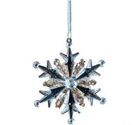 Ornements à suspendre en acrylique de style minimaliste avec paillettes pour décorations de sapin de Noël, flocon de neige, clochette et formes de vacances assorties (L)