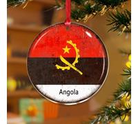 Ornements à suspendre en forme de carte du monde de l'Angola - Disques en acrylique transparent - Drapeaux de pays nationaux - Pendentif pour décoration d'arbre de Noël, étiquette cadeau, plaques