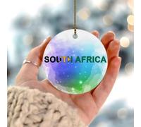 Ornements à suspendre en forme de drapeau de la ville d'Afrique du Sud, cadeau pour anciens combattants, décoration de sapin de Noël ronde en céramique double face pour ferme, carte d'État, marins