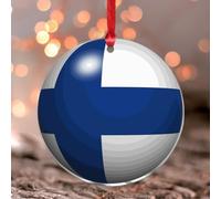 Ornements à suspendre en forme de drapeau international de la Finlande - Décoration de fenêtre en verre teinté - Décoration amusante en acrylique transparent - Cadeau pour lui et elle