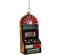 Ornements à suspendre en plastique pour sapin de Noël avec panneau de rue vintage et console de jeu pour décoration de fête de vacances (D)