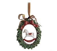 Ornements à suspendre en résine pour sapin de Noël conçus pour la décoration de vacances et placement facile avec matériau (couronne de cheval)