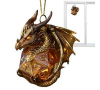 Ornements à Suspendre pour Arbre de Noël - Pendentif dés de Dragon, Construction en Acrylique léger avec Charme décoratif pour 8 x 8 x 0,5 cm | Utilisation de Salon de Chambre à Coucher de voit