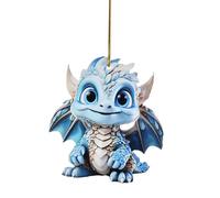 Ornements à Suspendre pour Bébé Dinosaure Mignon, Sculpture de Dinosaure Faite à La Main, Mignon Dessin Animé Dragon Voiture Pendentif 2D Plat Acrylique Arbre de Noël Pendentif