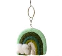 Ornements à suspendre pour sapin de Noël en feutre de laine népalais avec motif arc-en-ciel multicolore pour décoration festive saisonnière (F)