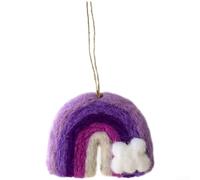 Ornements à suspendre pour sapin de Noël en feutre de laine népalais avec motif arc-en-ciel multicolore pour décoration festive saisonnière (B)